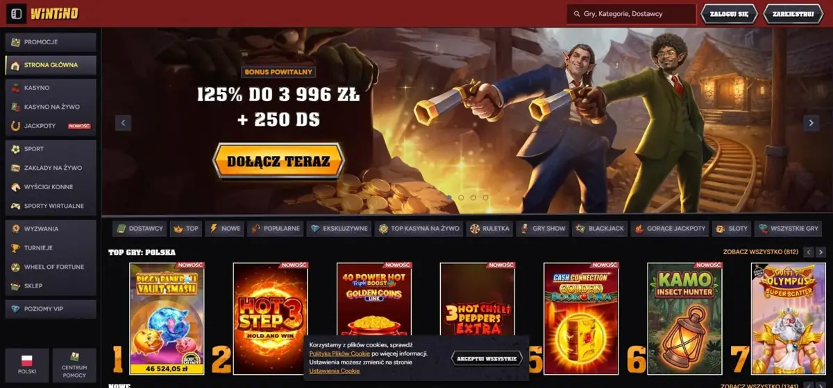 Wintino: lobby kasyna